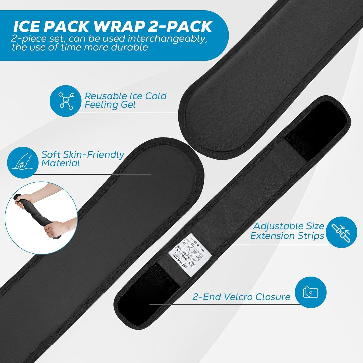 Neck Ice Pack Wrap, Reusable Cold/Hot Gel for Neck Pain, Black