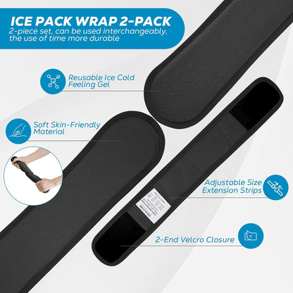 Neck Ice Pack Wrap, Reusable Cold/Hot Gel for Neck Pain, Black
