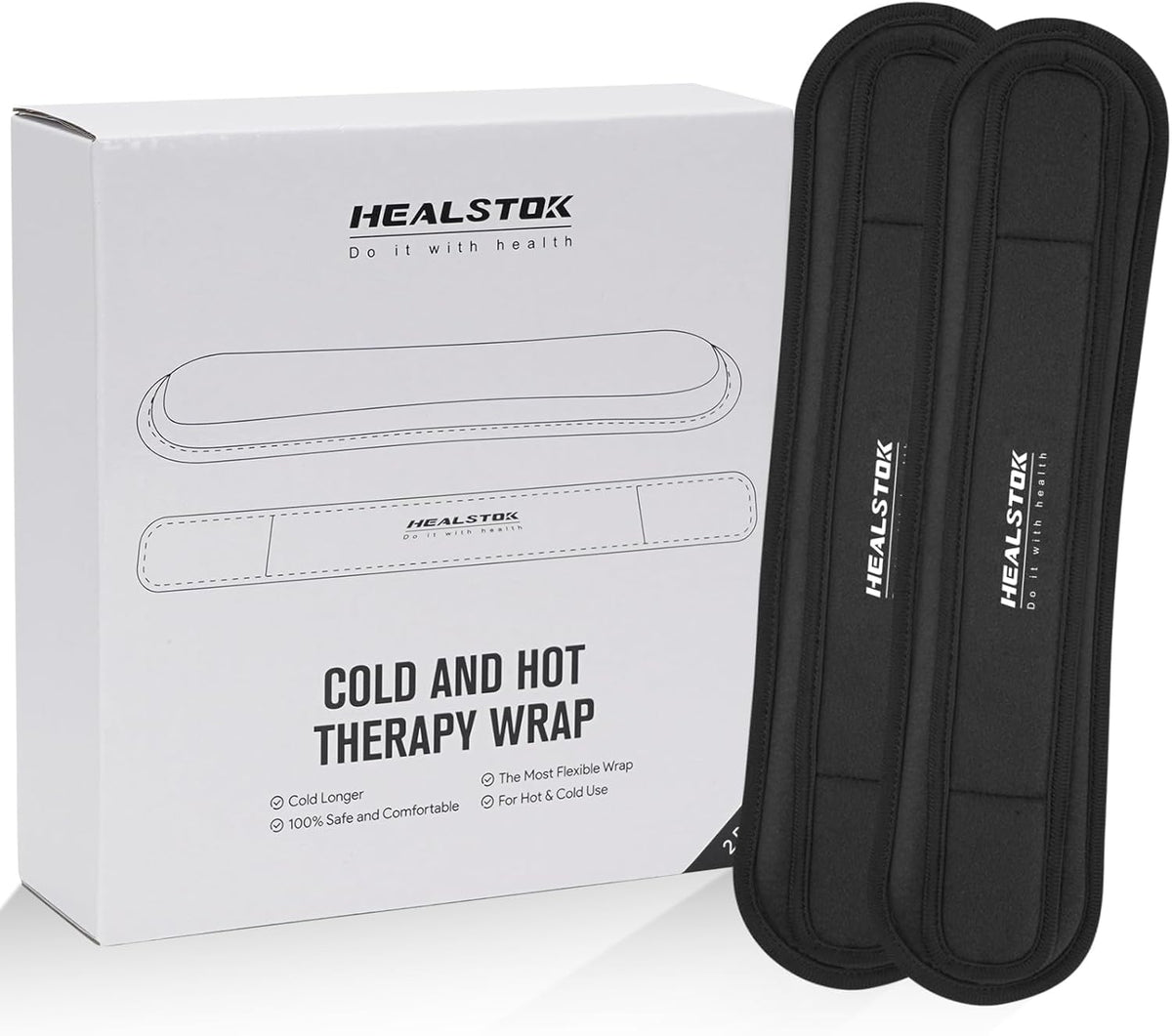 Neck Ice Pack Wrap, Reusable Cold/Hot Gel for Neck Pain, Black