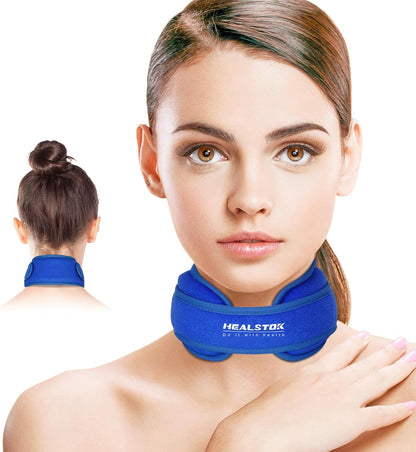 Neck Ice Pack Wrap, Reusable Cold/Hot Gel for Neck Pain, Black