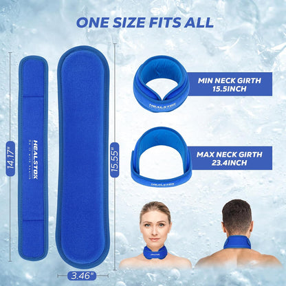 Neck Ice Pack Wrap, Reusable Cold/Hot Gel for Neck Pain, Black