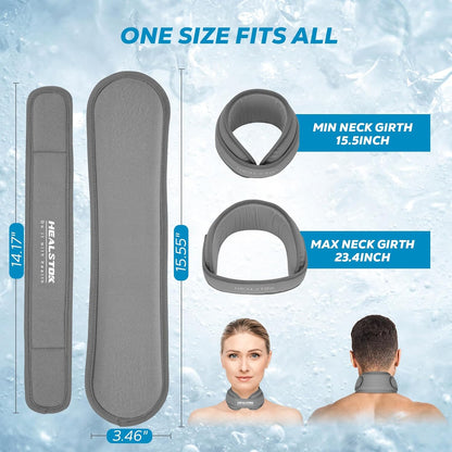 Neck Ice Pack Wrap, Reusable Cold/Hot Gel for Neck Pain, Black