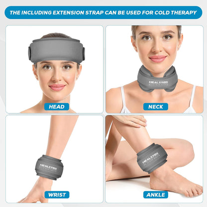 Neck Ice Pack Wrap, Reusable Cold/Hot Gel for Neck Pain, Black