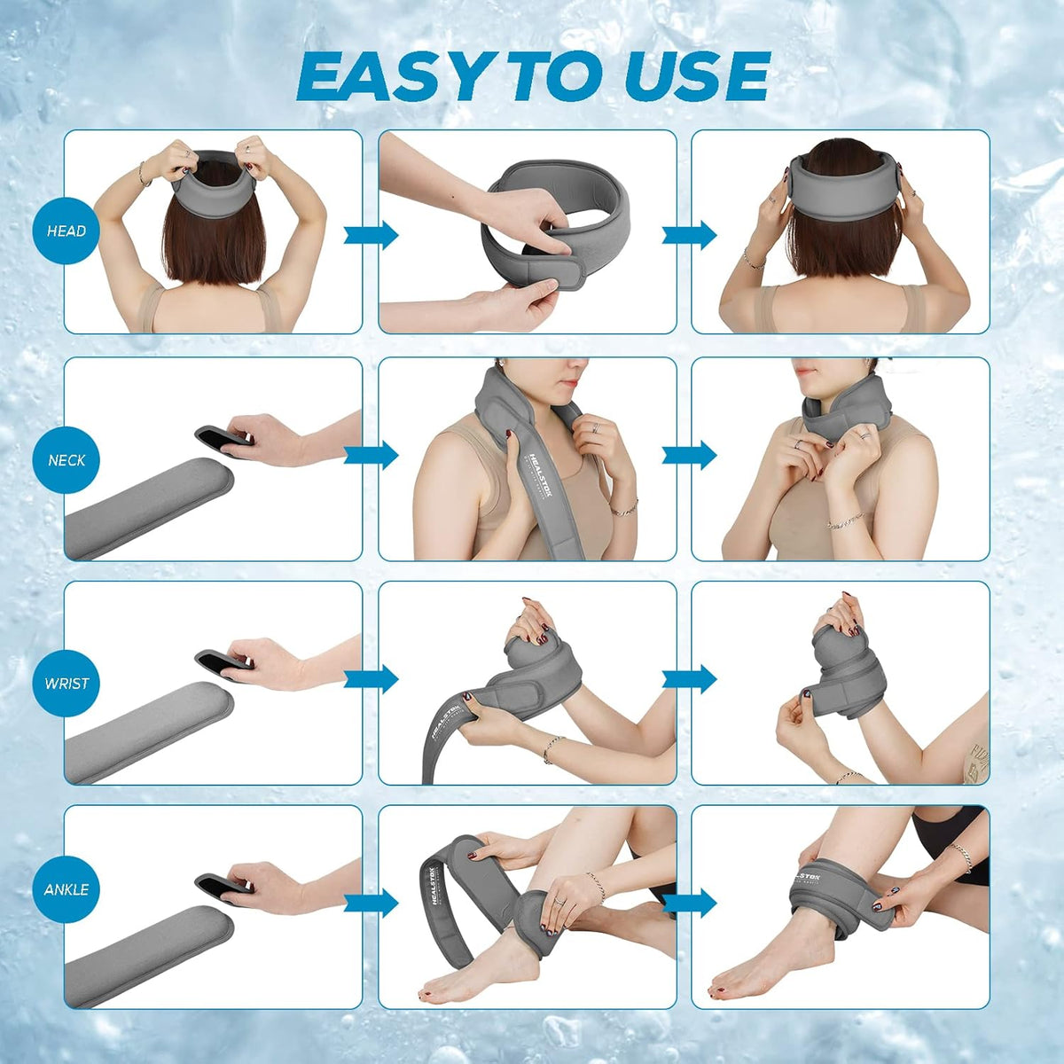 Neck Ice Pack Wrap, Reusable Cold/Hot Gel for Neck Pain, Black