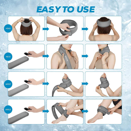Neck Ice Pack Wrap, Reusable Cold/Hot Gel for Neck Pain, Black