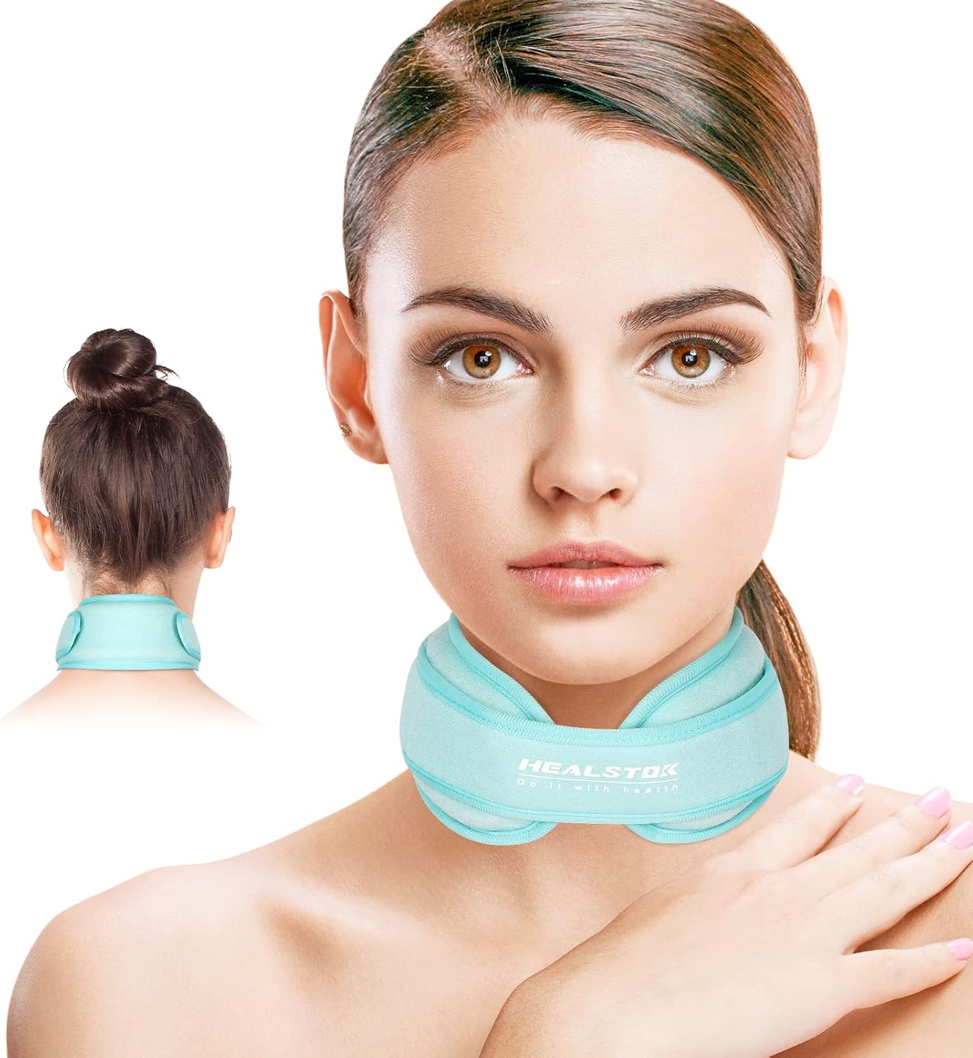 Neck Ice Pack Wrap, Reusable Cold/Hot Gel for Neck Pain, Black