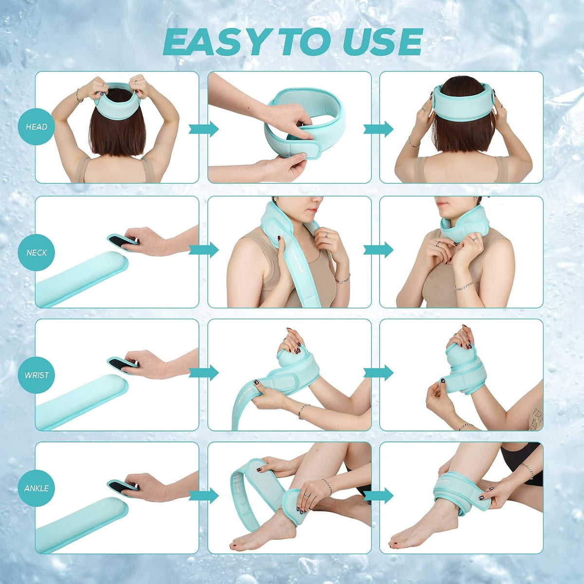 Neck Ice Pack Wrap, Reusable Cold/Hot Gel for Neck Pain, Black