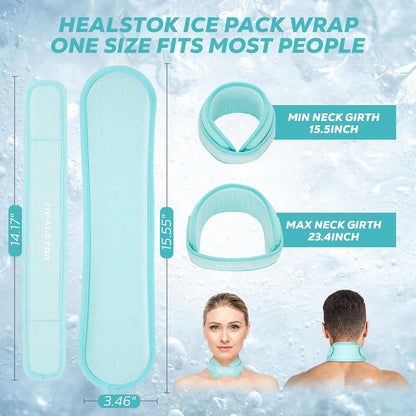 Neck Ice Pack Wrap, Reusable Cold/Hot Gel for Neck Pain, Black