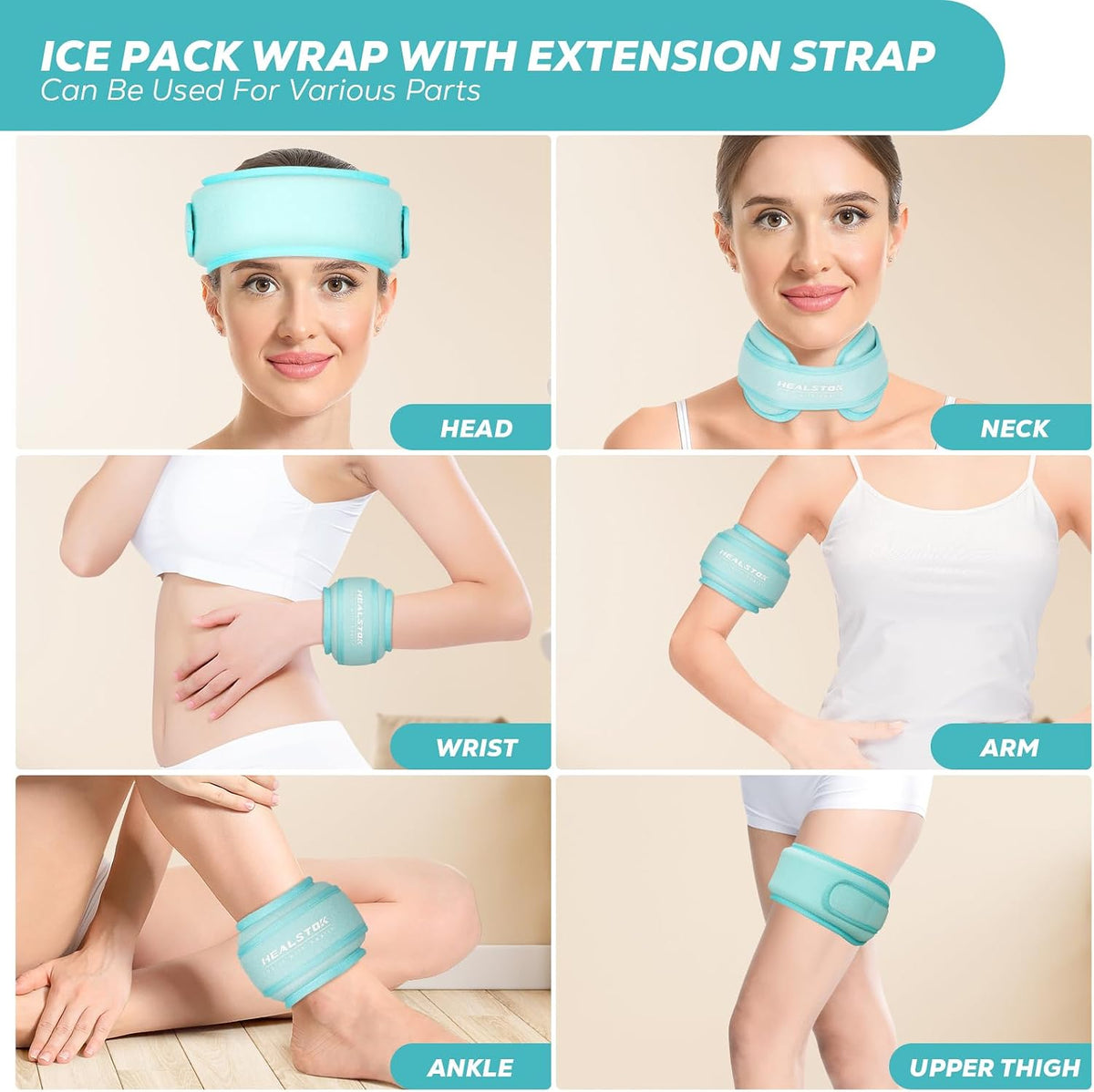 Neck Ice Pack Wrap, Reusable Cold/Hot Gel for Neck Pain, Black