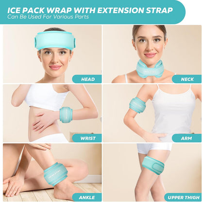 Neck Ice Pack Wrap, Reusable Cold/Hot Gel for Neck Pain, Black