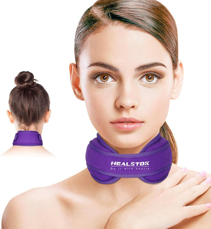 Neck Ice Pack Wrap, Reusable Cold/Hot Gel for Neck Pain, Black