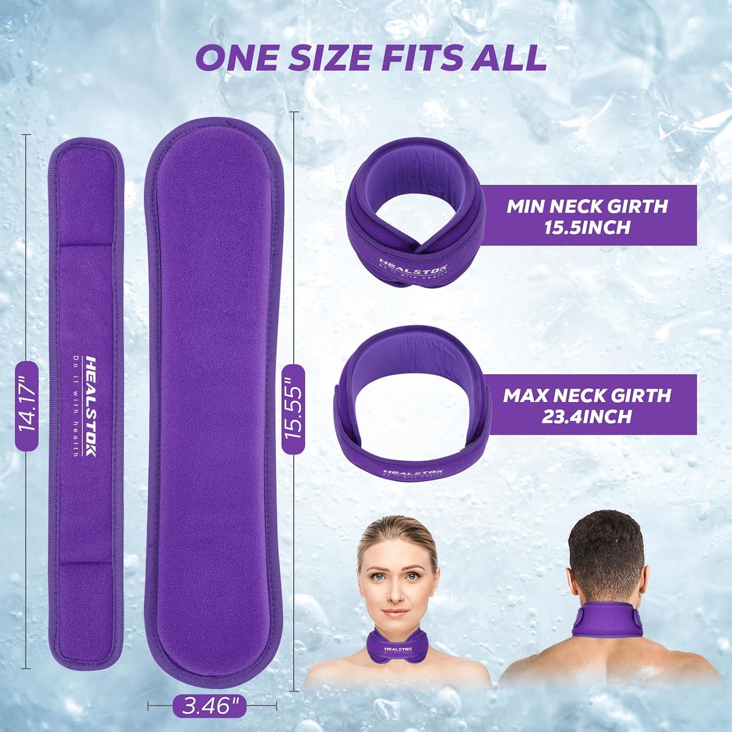 Neck Ice Pack Wrap, Reusable Cold/Hot Gel for Neck Pain, Black