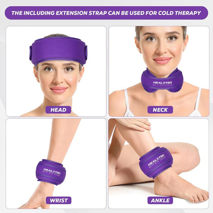 Neck Ice Pack Wrap, Reusable Cold/Hot Gel for Neck Pain, Black