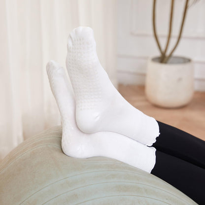 3 Pairs Pilates Socks with Grips Non-slip Ruffle Yoga Sock Grip Sock for Women