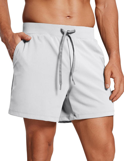 4-Way Stretch Workout Shorts 5" | Wrinkle-Free, Premium Soft, Casual, Pockets, for Men