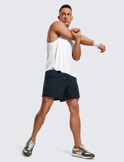 4-Way Stretch Workout Shorts 5" | Wrinkle-Free, Premium Soft, Casual, Pockets, for Men