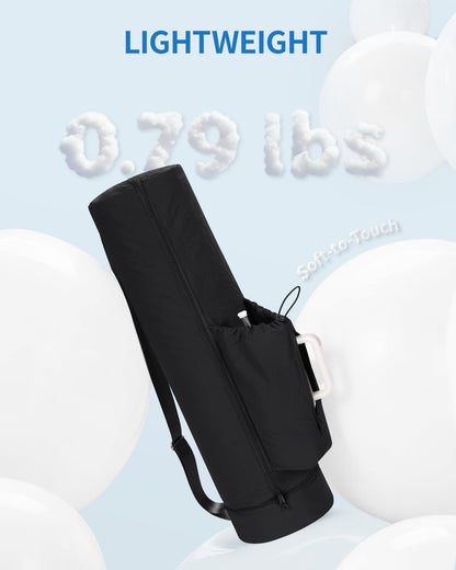 Puffy Yoga Mat Bag Yoga Gym Bags for Women Men, Full-Zip Pilates Bag with Wet Pocket & Side Zip Drawstring Pocket Fits Tumblers with Handle, Yoga Mat Storage for Carrier Quick Access