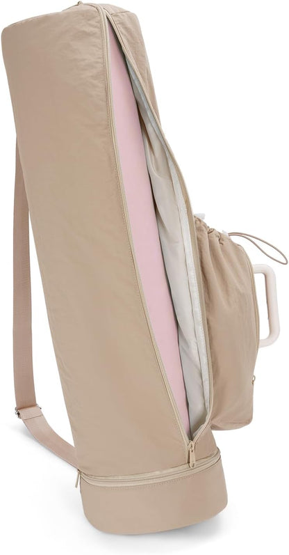 Puffy Yoga Mat Bag Yoga Gym Bags for Women Men, Full-Zip Pilates Bag with Wet Pocket & Side Zip Drawstring Pocket Fits Tumblers with Handle, Yoga Mat Storage for Carrier Quick Access