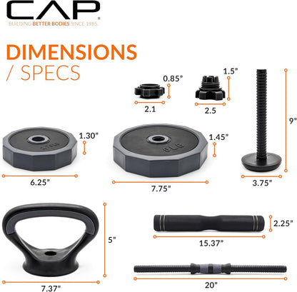 Adjustable Weight Set, Multi-Use Adjustable Dumbbell Set for Home Gym Strength Training, Quick Change Free Weights System, Compact Workout Equipment, Multiple Weight Options