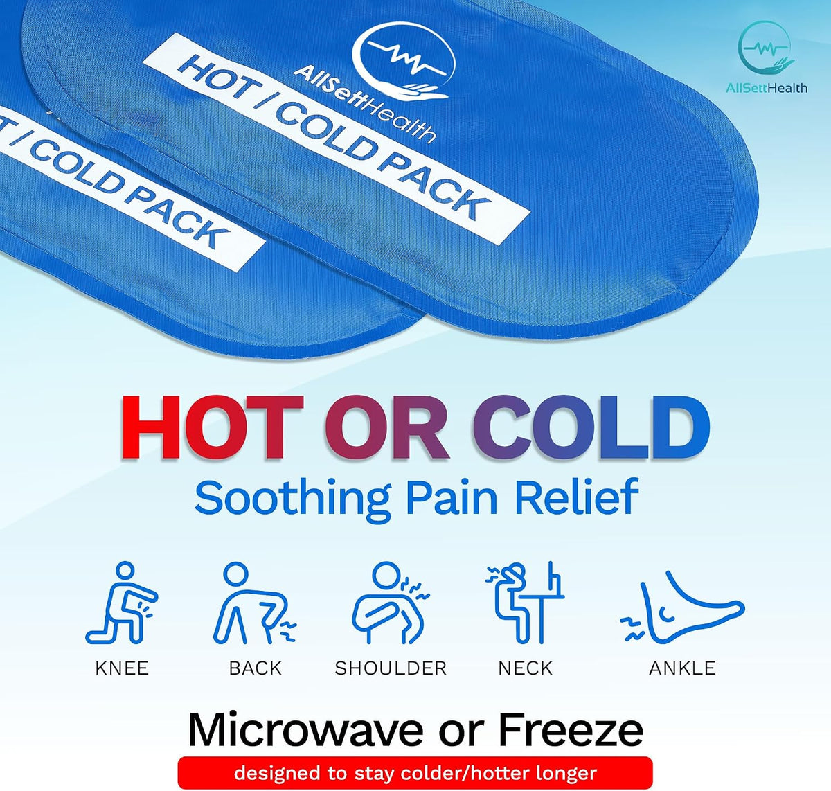 Ice Pack for Neck and Shoulders, Neck Ice Pack Wrap with 2 Reusable Packs