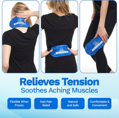 Ice Pack for Neck and Shoulders, Neck Ice Pack Wrap with 2 Reusable Packs