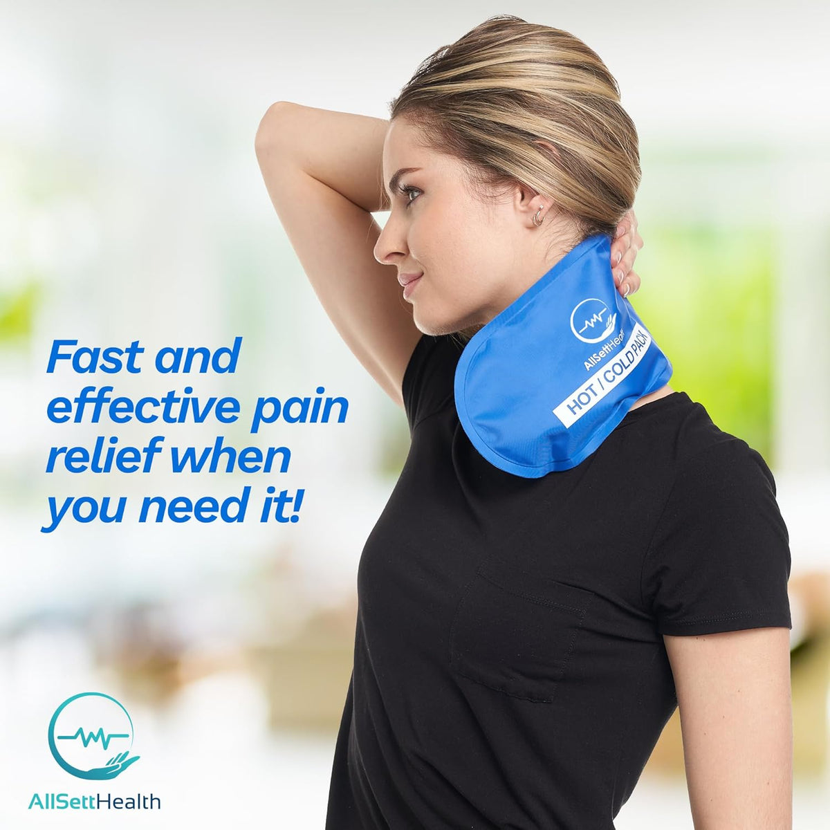 Ice Pack for Neck and Shoulders, Neck Ice Pack Wrap with 2 Reusable Packs