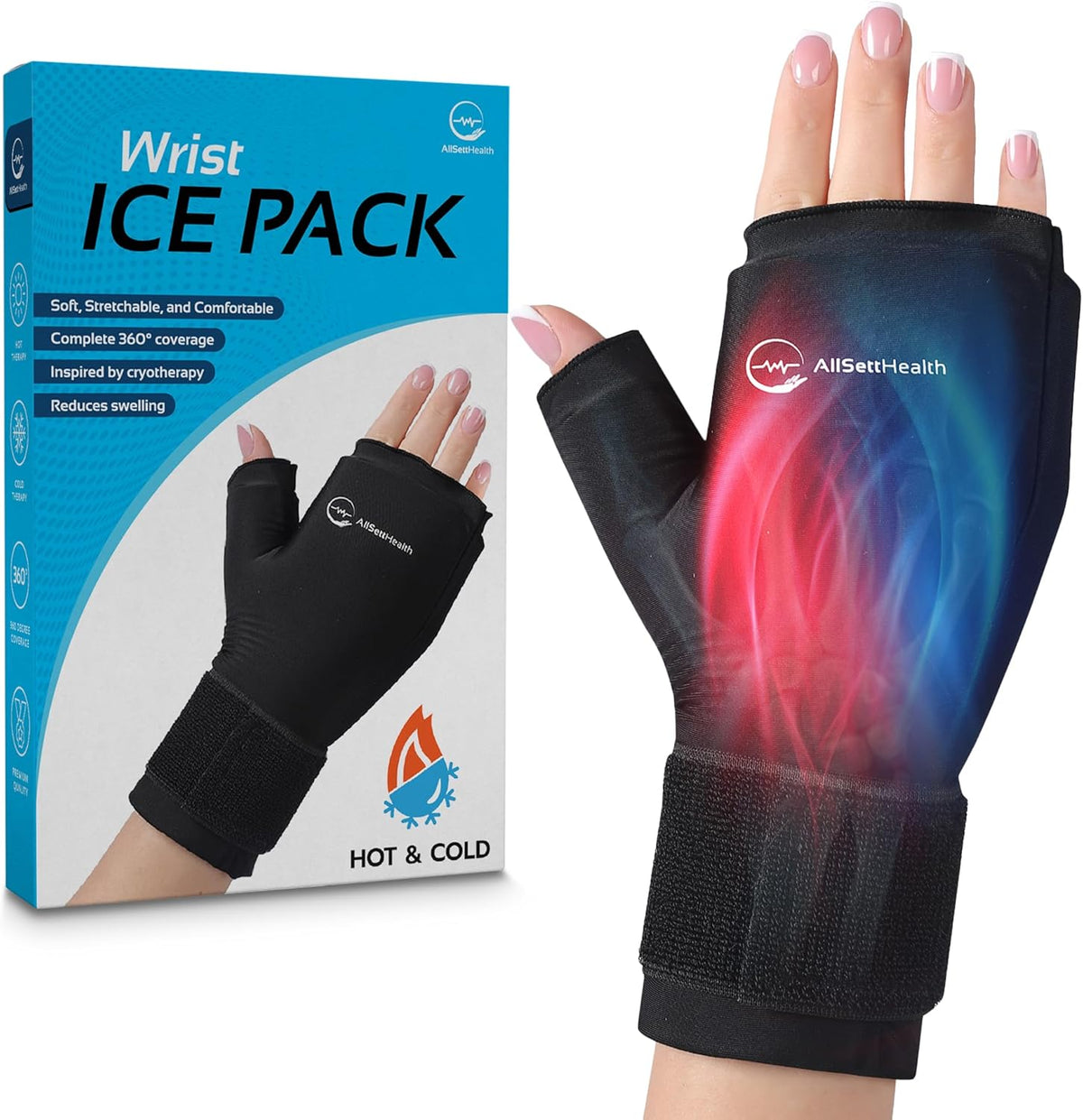 Ice Pack for Neck and Shoulders, Neck Ice Pack Wrap with 2 Reusable Packs