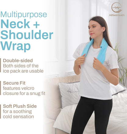 Ice Pack for Neck and Shoulders, Neck Ice Pack Wrap with 2 Reusable Packs