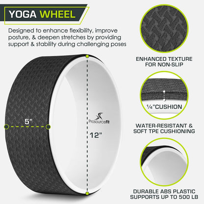 Yoga Wheel Prop 12” for Improving Yoga Poses, Backbends, Flexibility, Balance, Stretching, Relaxation