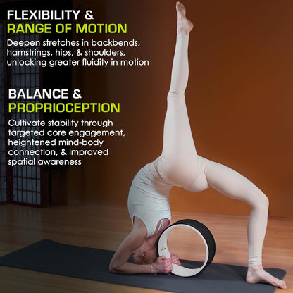 Yoga Wheel Prop 12” for Improving Yoga Poses, Backbends, Flexibility, Balance, Stretching, Relaxation