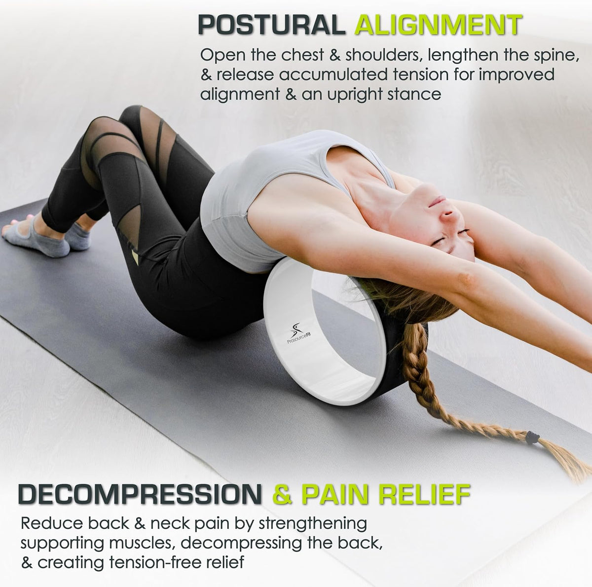 Yoga Wheel Prop 12” for Improving Yoga Poses, Backbends, Flexibility, Balance, Stretching, Relaxation