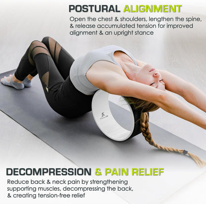 Yoga Wheel Prop 12” for Improving Yoga Poses, Backbends, Flexibility, Balance, Stretching, Relaxation