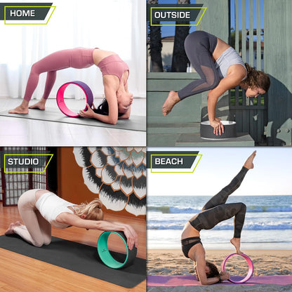 Yoga Wheel Prop 12” for Improving Yoga Poses, Backbends, Flexibility, Balance, Stretching, Relaxation