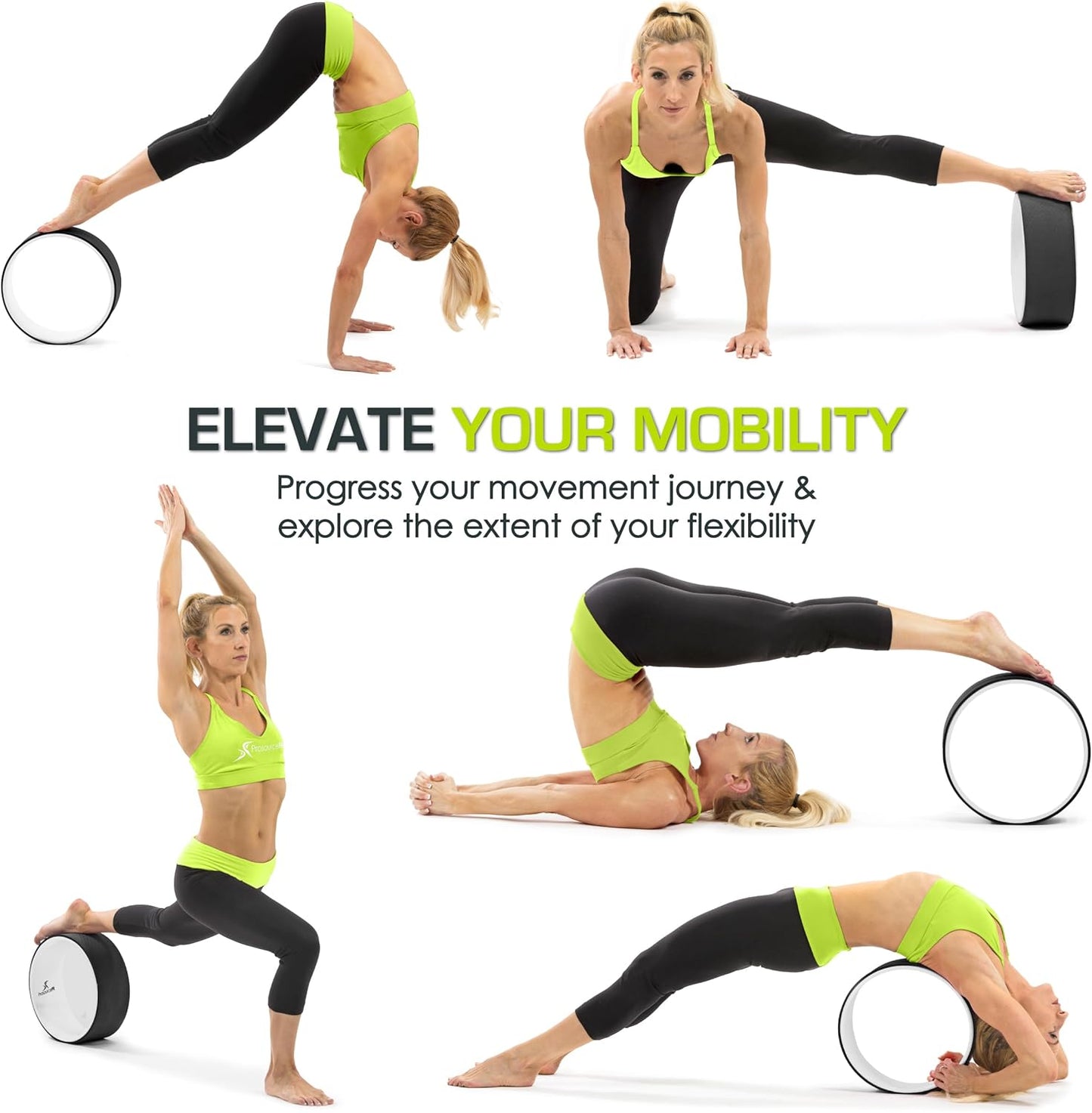 Yoga Wheel Prop 12” for Improving Yoga Poses, Backbends, Flexibility, Balance, Stretching, Relaxation