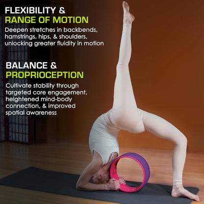 Yoga Wheel Prop 12” for Improving Yoga Poses, Backbends, Flexibility, Balance, Stretching, Relaxation
