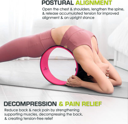Yoga Wheel Prop 12” for Improving Yoga Poses, Backbends, Flexibility, Balance, Stretching, Relaxation