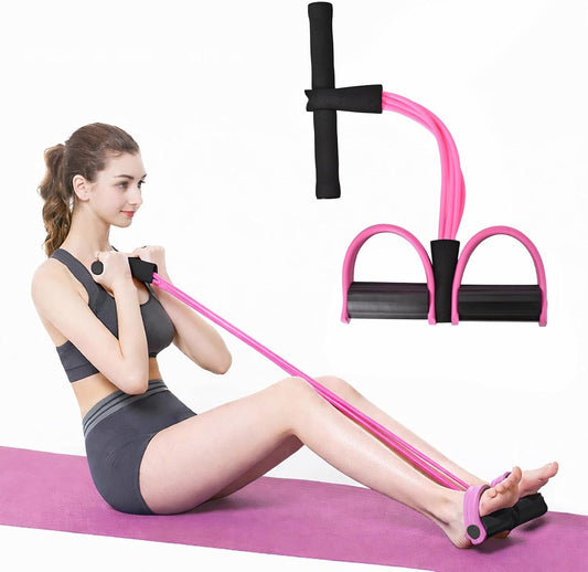 6-Tubes Tension Rope, Multifunction Elastic Yoga Pedal Puller Resistance Band, Natural Latex Tension Rope Fitness Equipment, for Abdomen, Waist, Arm, Leg Stretching Slimming Training