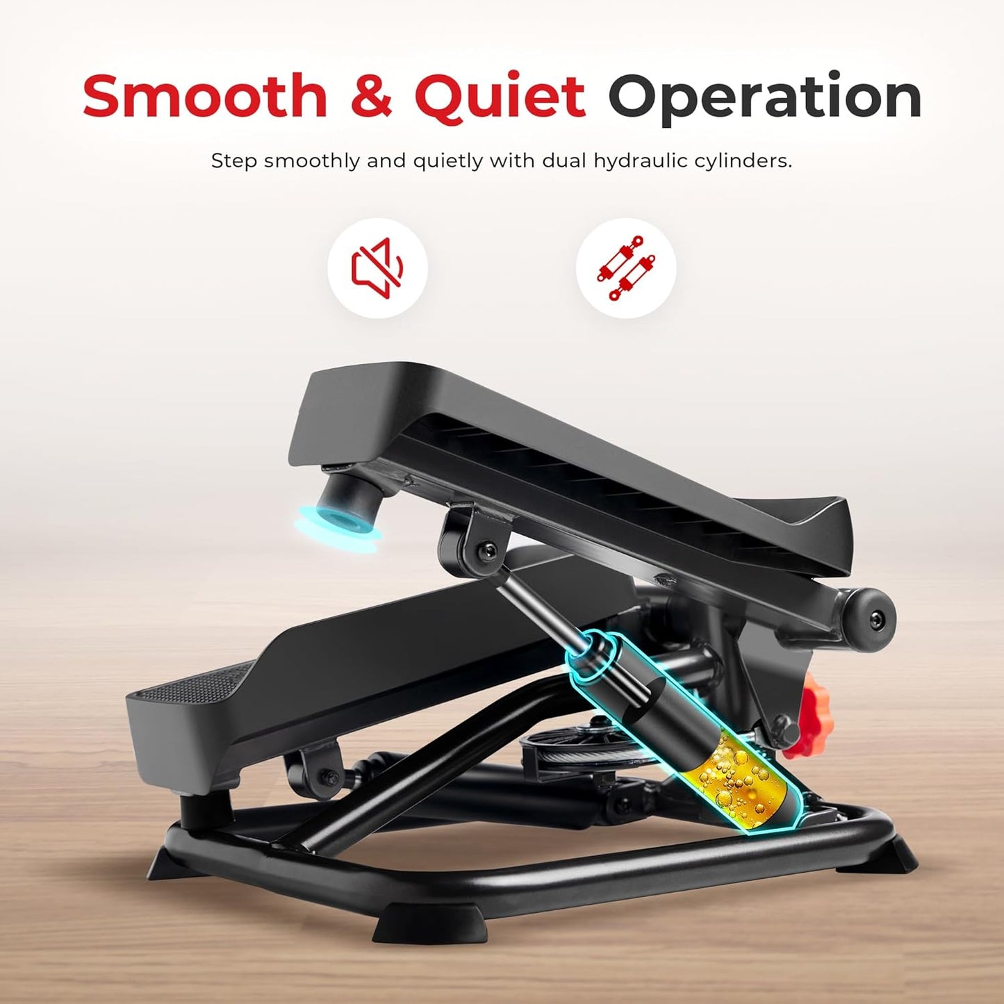 Mini Steppers with Digital Monitor and Resistance Bands, Compact Low-Impact Cardio Machines for Home Workouts