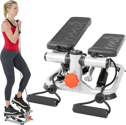 Mini Steppers with Digital Monitor and Resistance Bands, Compact Low-Impact Cardio Machines for Home Workouts
