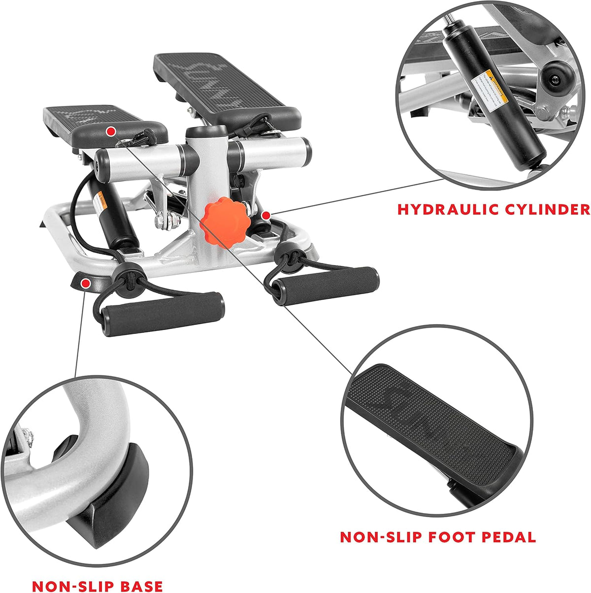Mini Steppers with Digital Monitor and Resistance Bands, Compact Low-Impact Cardio Machines for Home Workouts