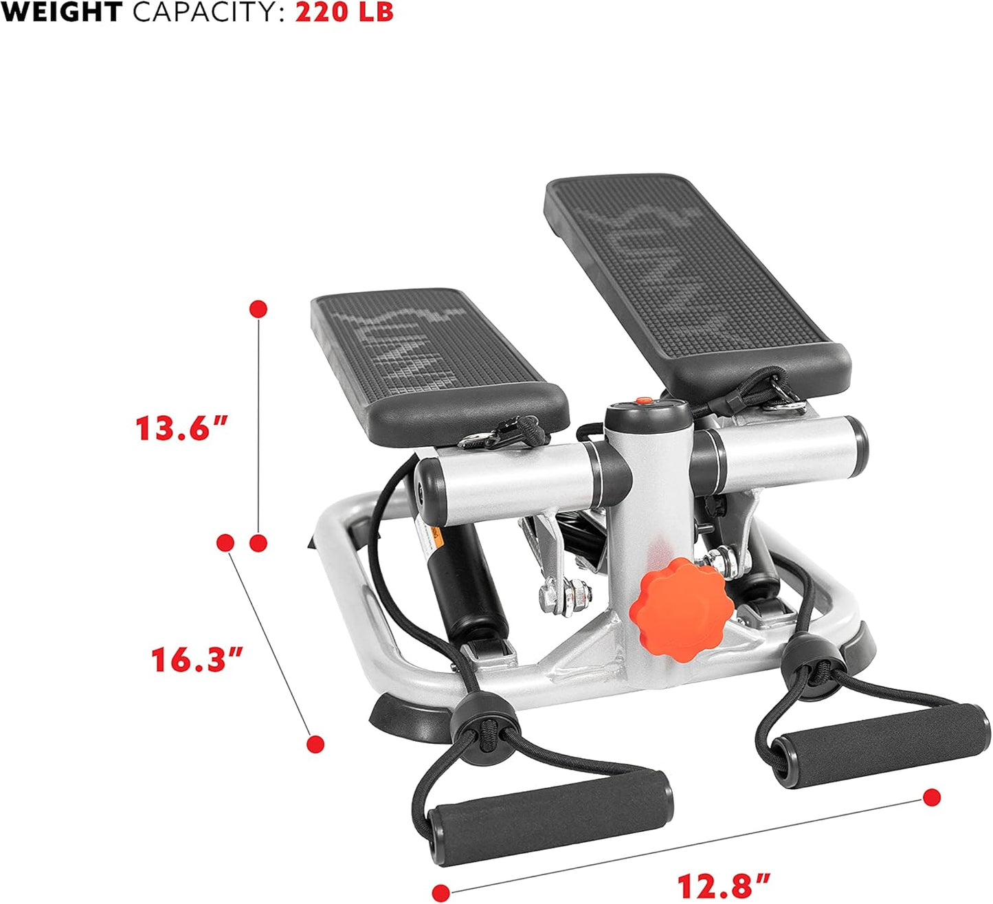 Mini Steppers with Digital Monitor and Resistance Bands, Compact Low-Impact Cardio Machines for Home Workouts