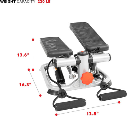 Mini Steppers with Digital Monitor and Resistance Bands, Compact Low-Impact Cardio Machines for Home Workouts