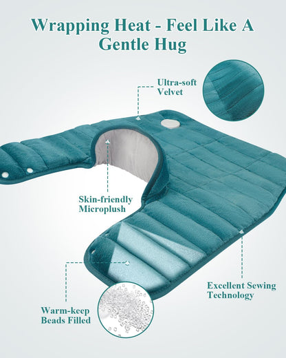 Heating Pad for Neck and Shoulders and Back Weighted,24x23In,Silver Grey