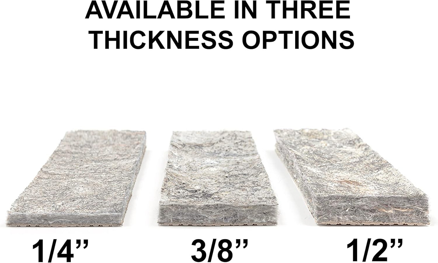 Non Slip Rug Pad 3' x 5'- 1/4" Thick Felt + Latex Rubber Gripper - Dual Surface Cushion for Hardwood, Carpet, Tile Floors, Made in USA - Colors A