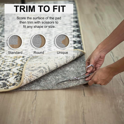 Non Slip Rug Pad 3' x 5'- 1/4" Thick Felt + Latex Rubber Gripper - Dual Surface Cushion for Hardwood, Carpet, Tile Floors, Made in USA - Colors A