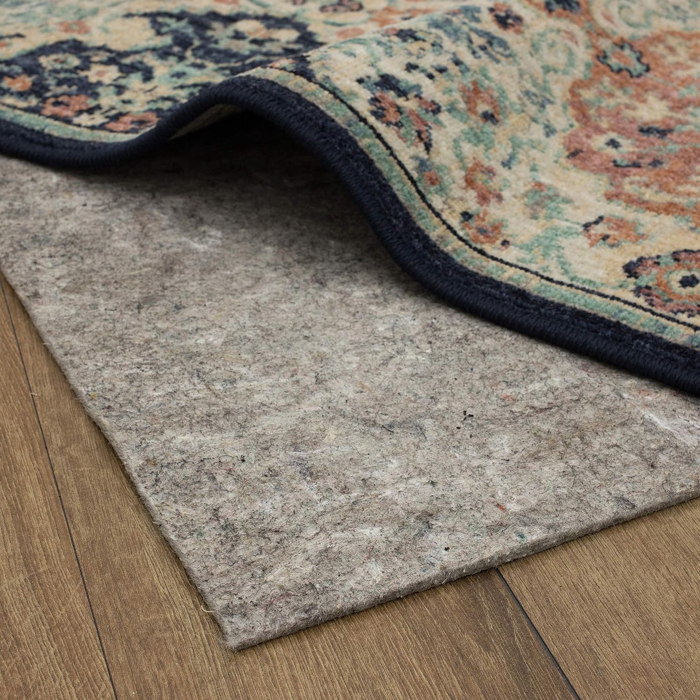 Non Slip Rug Pad 3' x 5'- 1/4" Thick Felt + Latex Rubber Gripper - Dual Surface Cushion for Hardwood, Carpet, Tile Floors, Made in USA - Colors A