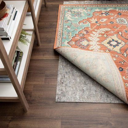 Non Slip Rug Pad 3' x 5'- 1/4" Thick Felt + Latex Rubber Gripper - Dual Surface Cushion for Hardwood, Carpet, Tile Floors, Made in USA - Colors A