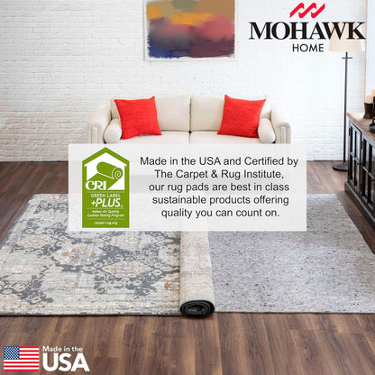 Non Slip Rug Pad 3' x 5'- 1/4" Thick Felt + Latex Rubber Gripper - Dual Surface Cushion for Hardwood, Carpet, Tile Floors, Made in USA - Colors A