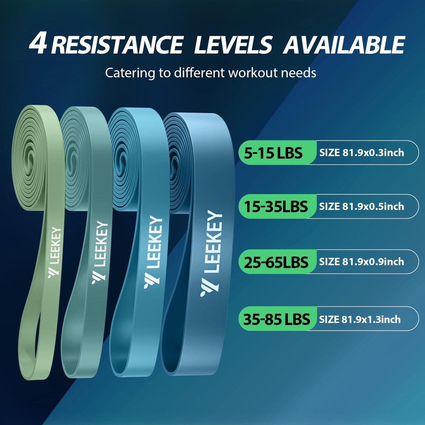 Pull Up Assistance Bands,Muit Levels Resistance Bands for Senior/Adults,Exercise Bands with Door Anchor, Strength Bands for Fitness Training, Physical Therapy,Home Gym Workouts
