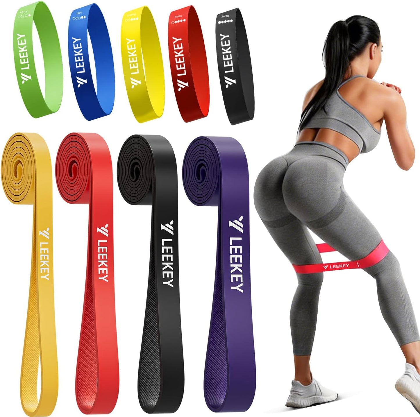 Pull Up Assistance Bands,Muit Levels Resistance Bands for Senior/Adults,Exercise Bands with Door Anchor, Strength Bands for Fitness Training, Physical Therapy,Home Gym Workouts